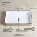 Rectangular vessel sink in glossy gold ceramic, front angle view of InArt vessel wash basin