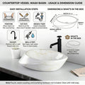Vanity for vessel sink setup, InArt ceramic oval marble pattern bath vessel sink in bathroom countertop