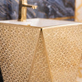 InArt Basin Pedestal Sink - Standing Bathroom Sink Gold White 46x46 CM, additional product view 5