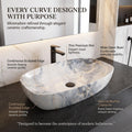 White, Blue and Gold Rectangular Ceramic vessel bathroom sink, additional product view 5