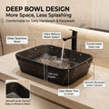 Black Rectangular Ceramic vessel bathroom sink, additional product view 5