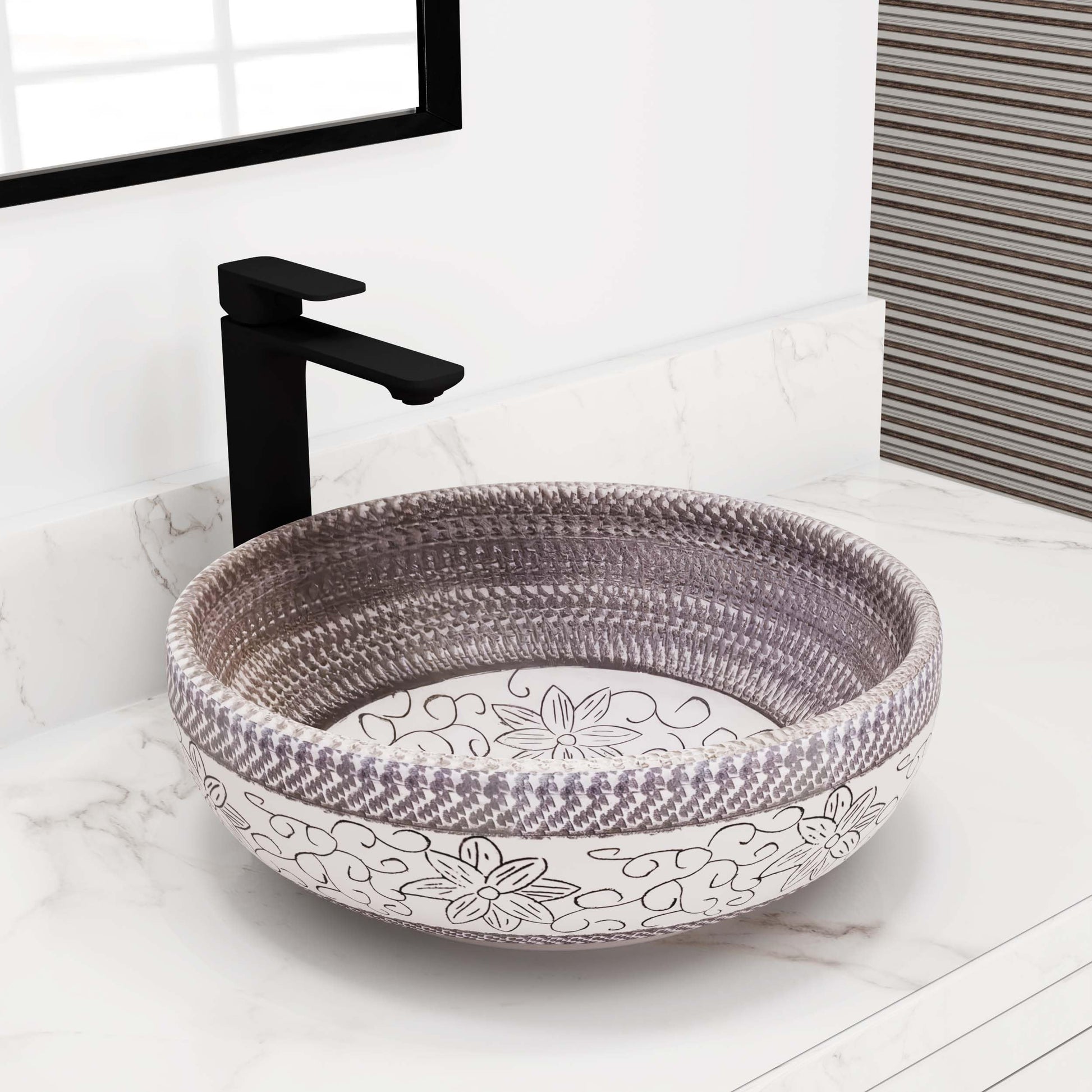 Vessel sink InArt ceramic square matte countertop wash basin 40x40 cm