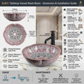 InArt Glossy Pink Ceramic Round Vessel Sink – Sink on Top of Vanity, 16
