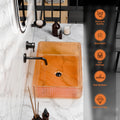 Clear glass vessel sink, rectangular crystal glass tabletop basin for bathroom or living room, elegant decor