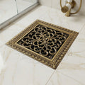 InArt 12 x 4 Inch Square Brass Shower Drain Cover with Removable Grate, additional product view 4