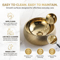 InArt Round Bathroom Ceramic Vessel Sink Art Basin in Gold Color, additional product view 6