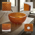InArt Amber Orange Glass Vessel Sink for Countertop Bathrooms, 13.4 Inch, additional product view 3