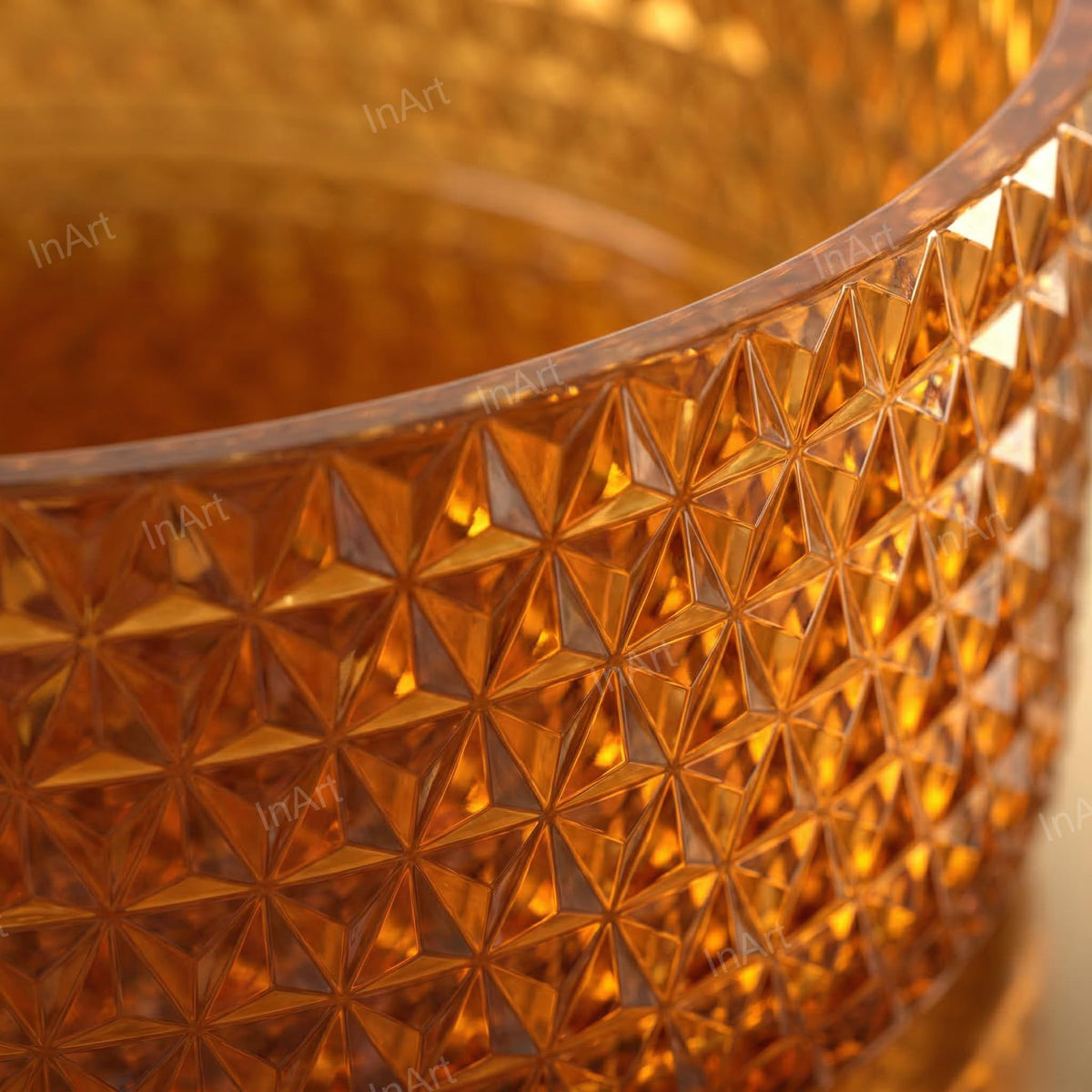 InArt Amber Orange Glass Vessel Sink for Countertop Bathroom Vanities, 15.6 Inch, additional product view 5