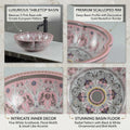 InArt Glossy Pink Ceramic Round Vessel Sink – Sink on Top of Vanity, 16