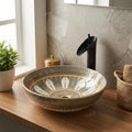 Vessel bowl vanity InArt green Mexican design square ceramic tabletop wash basin 40.5 x 40.5 cm