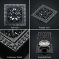 InArt Matte Black 12 x 4 Inch Brass Shower Drain Channel with Removable Grate, additional product view 3