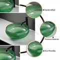 InArt Green Glass Round Vessel Sink – Diamond-Cut Faceted Bowl, 16.5