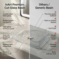 InArt Clear Rectangular Crystal Glass Vessel Sink for Countertop Bathrooms, 17.5 Inch, additional product view 7