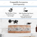 InArt Satin Patterned Ceramic Round Vessel Sink – Above Counter, 16