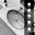 InArt Smoked Tempered Glass Oval Vessel Sink – Ribbed Texture, 19.7