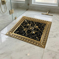 InArt 12 x 4 Inch Square Brass Shower Drain Channel with Removable Grate, additional product view 5