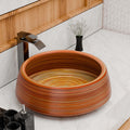 Vessel sinks InArt square ceramic wood grain brown tabletop wash basin 42x42 cm