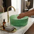 InArt Green Tinted Glass Vessel Sink for Countertop Bathroom Vanities, 15.6 Inch, additional product view 4