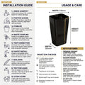 InArt Basin Pedestal Sink - Standing Bathroom Sink Black Glossy 43x36 CM, additional product view 6