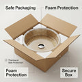 InArt Amber Tempered Glass Round Vessel Sink – Diamond Texture, 15.6