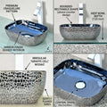 Blue Rectangular Ceramic vessel bathroom sink, additional product view 3