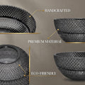 InArt Black Faceted Crystal Glass Vessel Sink for Countertop Bathrooms, 13.4 Inch, additional product view 4