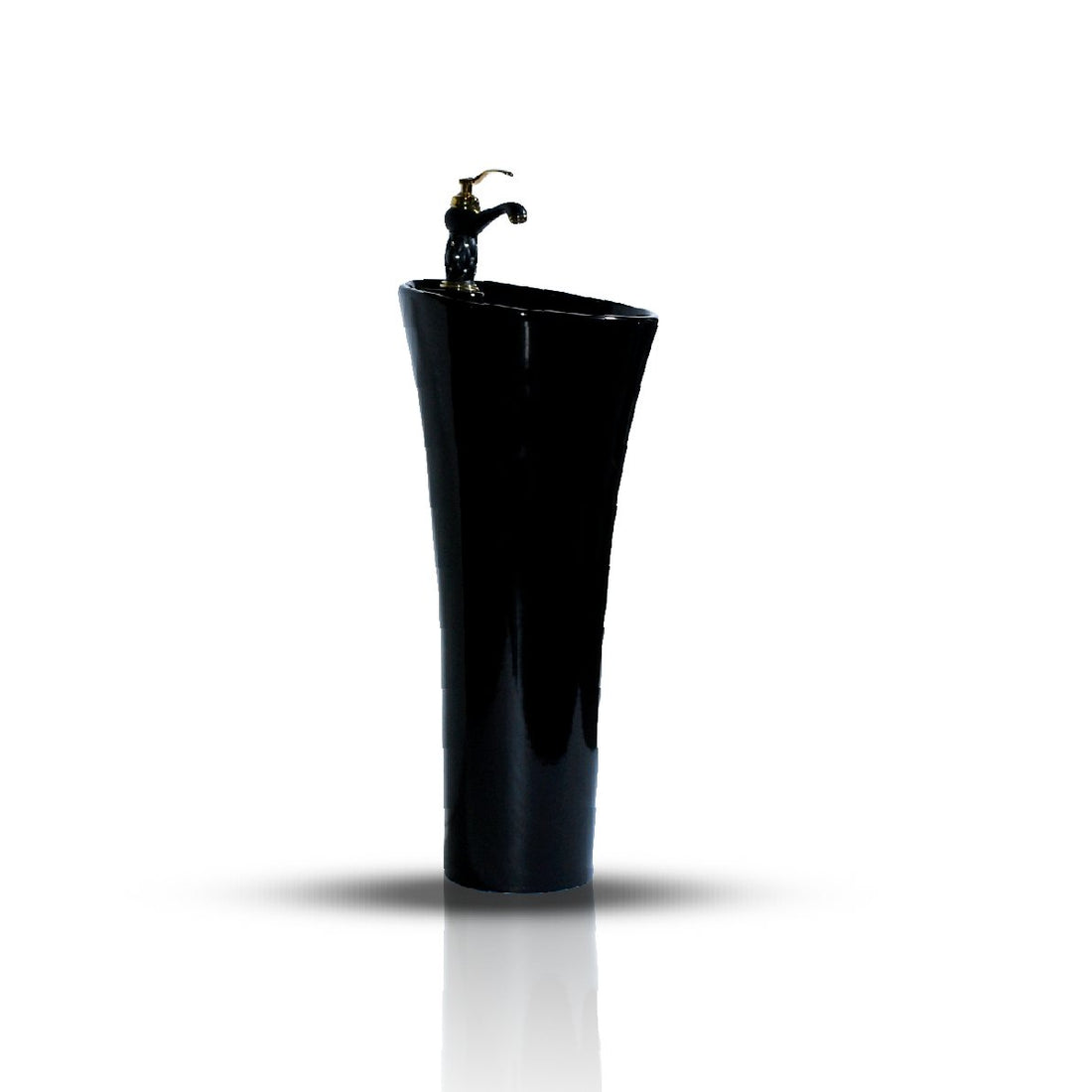 InArt Basin Pedestal Sink - Bathroom Standing Sink Black 40x40 CM - InArt-Studio-USA