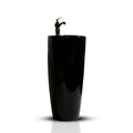 InArt Basin Pedestal Sink - Circular Bathroom Standing Sink Black 38x38 CM - InArt-Studio-USA