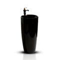 InArt Basin Pedestal Sink - Circular Bathroom Standing Sink Black 38x38 CM - InArt-Studio-USA