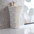InArt Basin Pedestal Sink - Standing Bathroom Sink Gold White 45x43 CM - InArt-Studio-USA