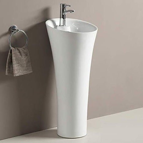 InArt Basin Pedestal Sink - Standing Bathroom Sink White 38x38 CM - InArt-Studio-USA