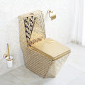 InArt Dual Flush One Piece Elongated Toilet with Actuator Flush - Seat Included in Gold Color - InArt-Studio-USA