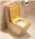 InArt Dual Flush One Piece Elongated Toilet with Actuator Flush - Seat Included in Gold Color - InArt-Studio-USA
