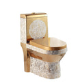 InArt Dual Flush One Piece Elongated Toilet with Actuator Flush - Seat Included in Gold Color - InArt-Studio-USA