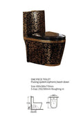 InArt Dual Flush One Piece Syphonic Elongated Toilet with Actuator Flush - Seat Included in Black Gold Color - InArt-Studio-USA