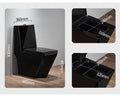 InArt Dual-Flush Siphon Flushing Elongated One-Piece Toilet (Seat Included) Rough-In Size: 12'' Black Diamond Shape - InArt-Studio-USA