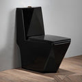 InArt Dual-Flush Siphon Flushing Elongated One-Piece Toilet (Seat Included) Rough-In Size: 12'' Black Diamond Shape - InArt-Studio-USA