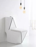 InArt Dual-Flush Siphon Flushing Elongated One-Piece Toilet (Seat Included) Rough-In Size: 12 '' Black White - InArt-Studio-USA