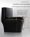 InArt Dual-Flush Siphon Flushing Rimless Elongated One-Piece Toilet (Seat Included) Rough-In Size: 12'' Black Gold - InArt-Studio-USA
