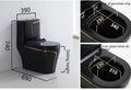 InArt Dual-Flush Siphon Flushing Rimless Elongated One-Piece Toilet (Seat Included) Rough-In Size: 12'' Black Gold - InArt-Studio-USA