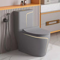 InArt Dual-Flush Siphon Flushing Rimless Elongated One-Piece Toilet (Seat Included) Rough-In Size: 12 '' Grey Matt - InArt-Studio-USA