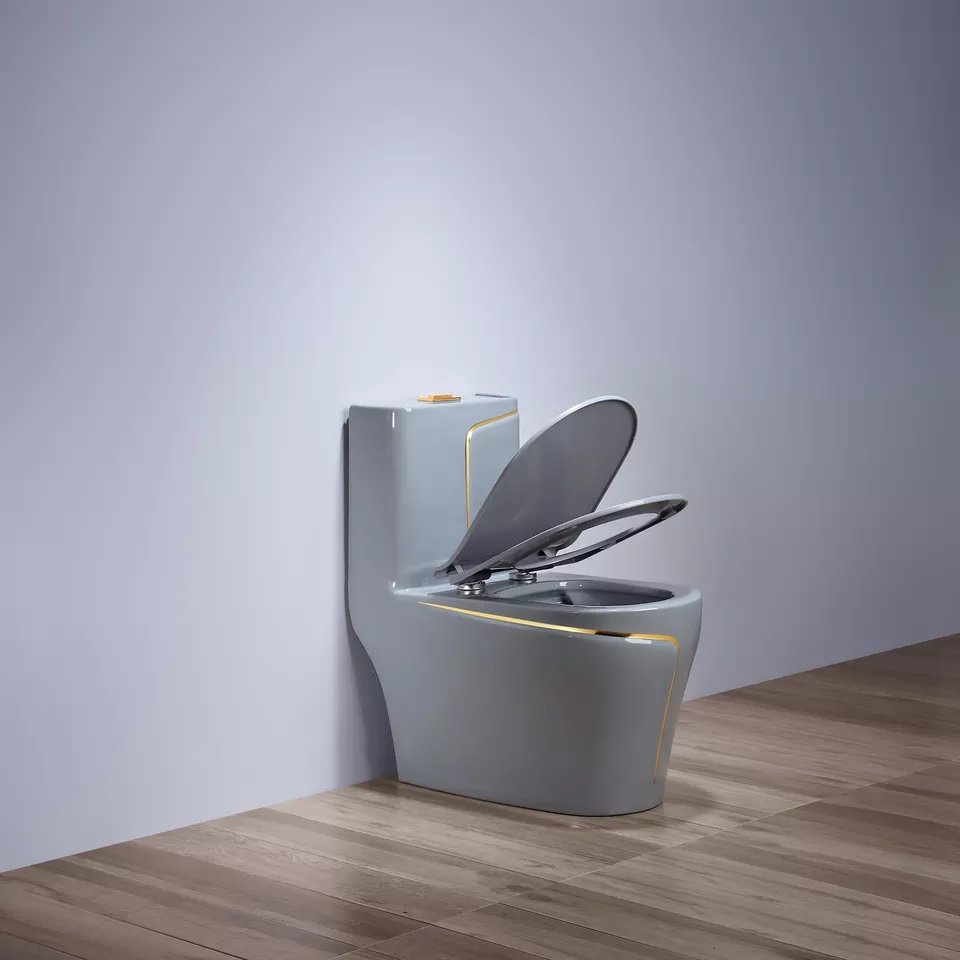 InArt Dual-Flush Siphon Flushing Rimless Elongated One-Piece Toilet (Seat Included) Rough-In Size: 12 '' Grey Matt - InArt-Studio-USA