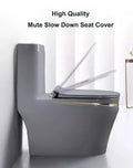 InArt Dual-Flush Siphon Flushing Rimless Elongated One-Piece Toilet (Seat Included) Rough-In Size: 12 '' Grey Matt - InArt-Studio-USA