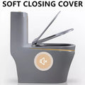 InArt Dual-Flush Siphon Flushing Rimless Elongated One-Piece Toilet (Seat Included) Rough-In Size: 12 '' Grey Matt - InArt-Studio-USA