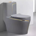 InArt Dual-Flush Siphon Flushing Rimless Elongated One-Piece Toilet (Seat Included) Rough-In Size: 12 '' Grey Matt - InArt-Studio-USA