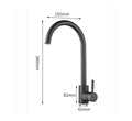 InArt Kitchen Sink Mixer Matt Black Finish Contemporary Kitchen Sink Single Handle Kitchen Faucet - InArt-Studio-USA