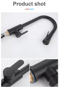 InArt Pull Down Single Handle Kitchen Faucet with TurboSpray and FastMount in Black Matt - InArt-Studio-USA