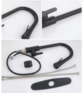 InArt Pull Down Single Handle Kitchen Faucet with TurboSpray and FastMount in Black Matt - InArt-Studio-USA