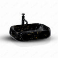 InArt Rectangle Bathroom Ceramic Vessel Sink Art Basin in Black Color - InArt-Studio-USA