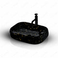 InArt Rectangle Bathroom Ceramic Vessel Sink Art Basin in Black Color - InArt-Studio-USA